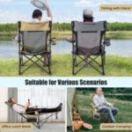adjust the 2 in 1 camping hammock chair with detachable footrest - gray & khaki
