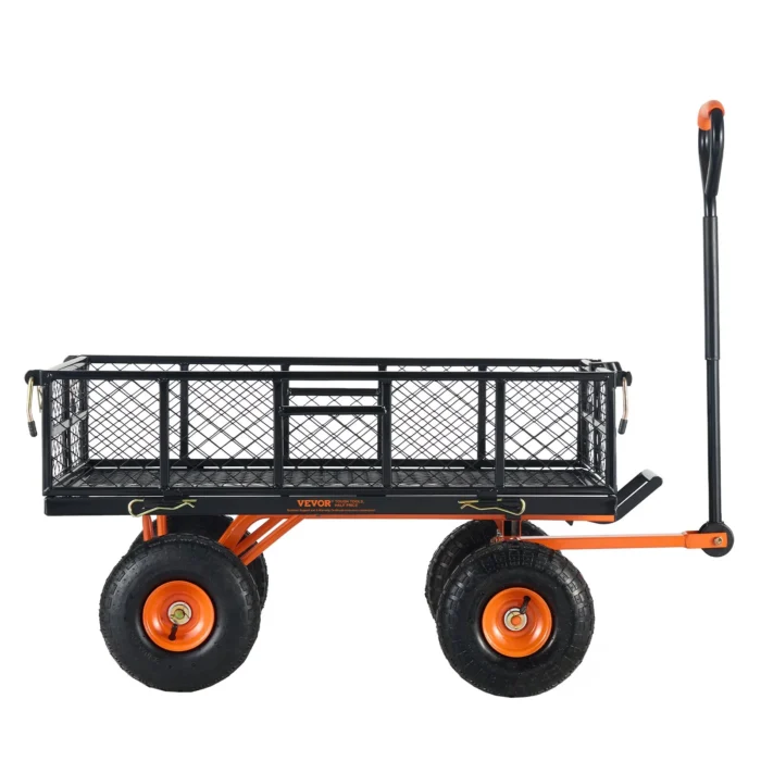VEVOR Garden Dump Cart – 400 lbs, Tow Handle, 10″ Tires