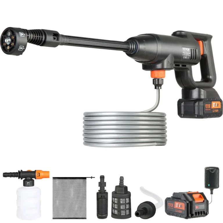VEVOR Cordless Pressure Washer – 580PSI, 6-in-1, 4.0Ah - Components