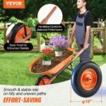 VEVOR 5 Cu. Ft. Wheelbarrow Cart 265 lbs Plastic Tub