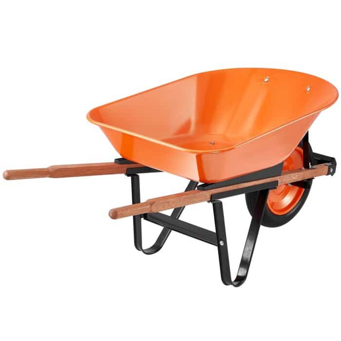 VEVOR 5 Cu. Ft. Wheelbarrow Cart 265 lbs Plastic Tub