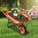 VEVOR 5 Cu. Ft. Wheelbarrow Cart 265 lbs Plastic Tub