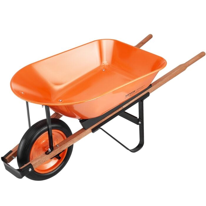 VEVOR 5 Cu. Ft. Wheelbarrow Cart 265 lbs Plastic Tub