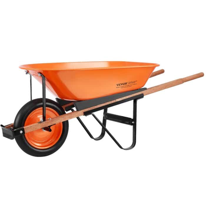 VEVOR 5 Cu. Ft. Wheelbarrow Cart 265 lbs Plastic Tub