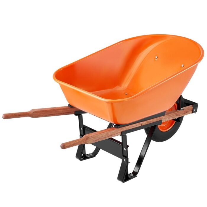 VEVOR 6 Cu. Ft. Wheelbarrow Cart 330 lbs Iron Tray