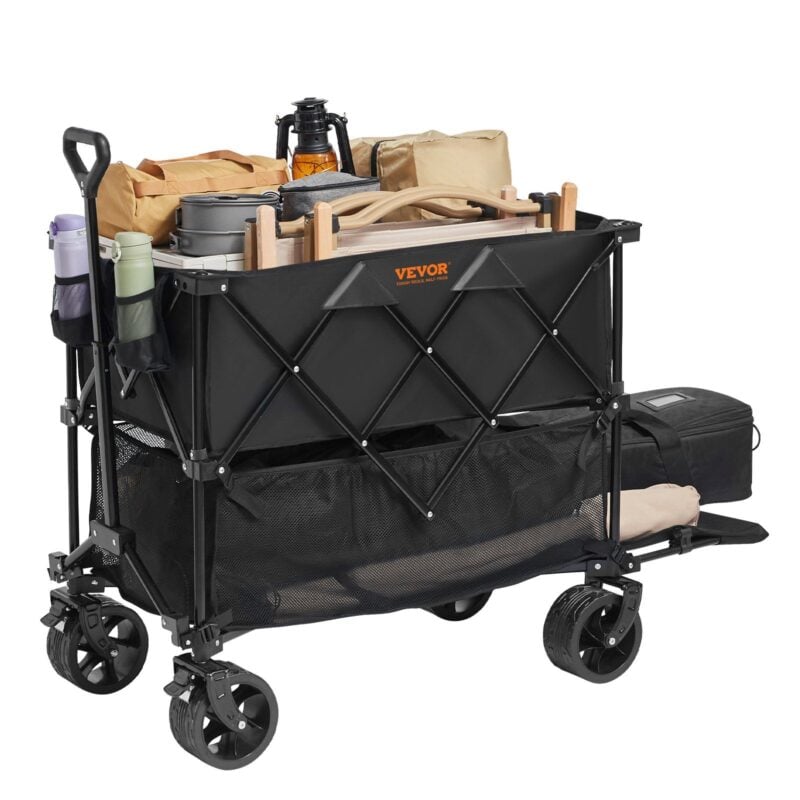 VEVOR Double Decker Wagon – 400L, 350 lbs, All-Terrain, Foldable