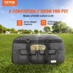 VEVOR Rolling Pet Carrier - 35 lbs Capacity, Black