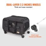 VEVOR Rolling Pet Carrier - 35 lbs Capacity, Black