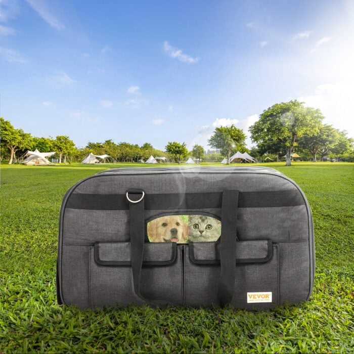 VEVOR Rolling Pet Carrier - 35 lbs Capacity, Black