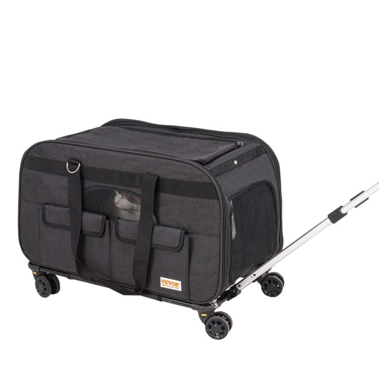 VEVOR Rolling Pet Carrier - 35 lbs Capacity, Black