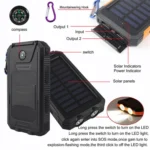 VIPMOON Solar Power Bank 10000mAh with Flashlight- features