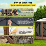 VEVOR 10'x10' Pop-Up Camping Gazebo Tent – 8 Person Shelter