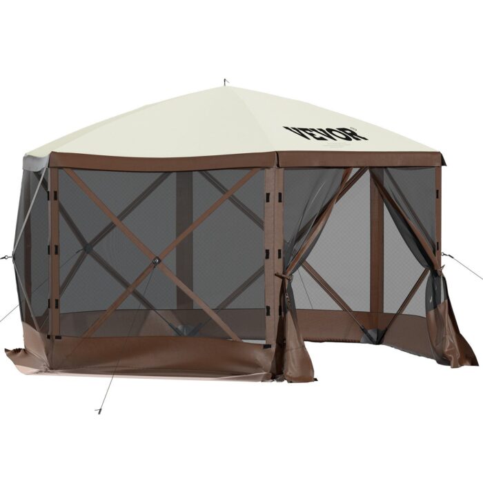 VEVOR 10'x10' Pop-Up Camping Gazebo Tent – 8 Person Shelter