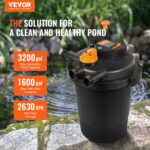 VEVOR Pond Filter – 3200 Gal, 13W UV-C, 2630 GPH Flow