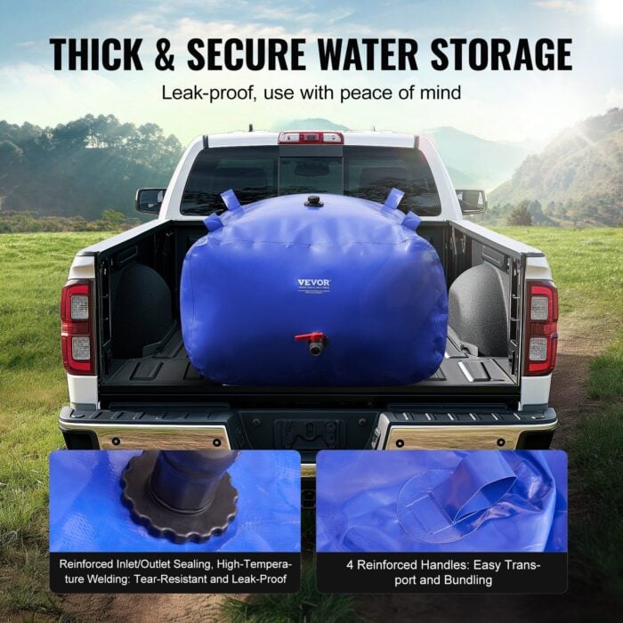 VEVOR 400L/105.7 Gallon Water Storage Bladder - Collapsible RV Water Tank