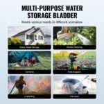 VEVOR 400L/105.7 Gallon Water Storage Bladder - Collapsible RV Water Tank