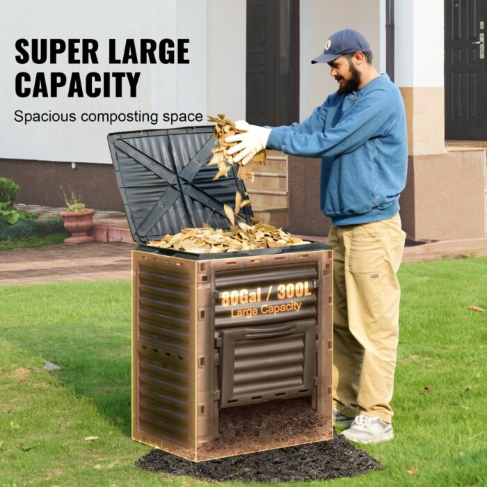 VEVOR 80-Gal Compost Bin – Outdoor, BPA-Free, Easy Access