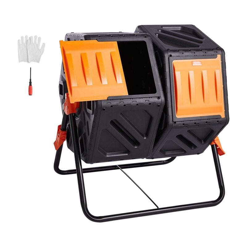 VEVOR 37-Gal Dual Compost Tumbler – BPA-Free, Steel Frame