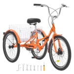 VEVOR Folding Adult Tricycle | 24″ Lightweight Aluminum Alloy