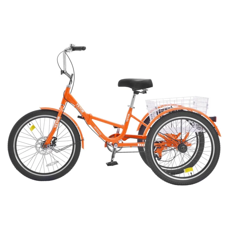 VEVOR Folding Adult Tricycle | 24″ Lightweight Aluminum Alloy