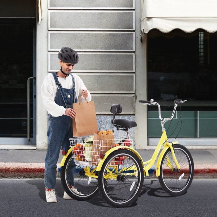 VEVOR Folding Adult Tricycle | 24" Lightweight Aluminum Alloy