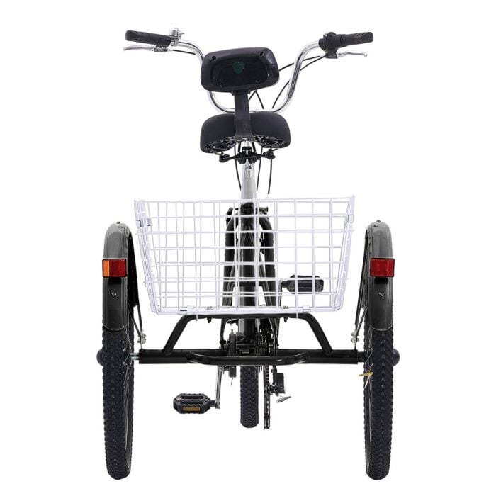 VEVOR Adult Tricycle 20" 7-Speed Carbon Steel Trike - Black