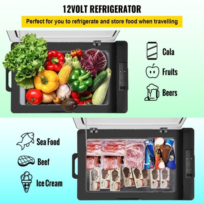 VEVOR 12 Volt Refrigerator - 42 Quart Portable Car Compressor Fridge Cooler