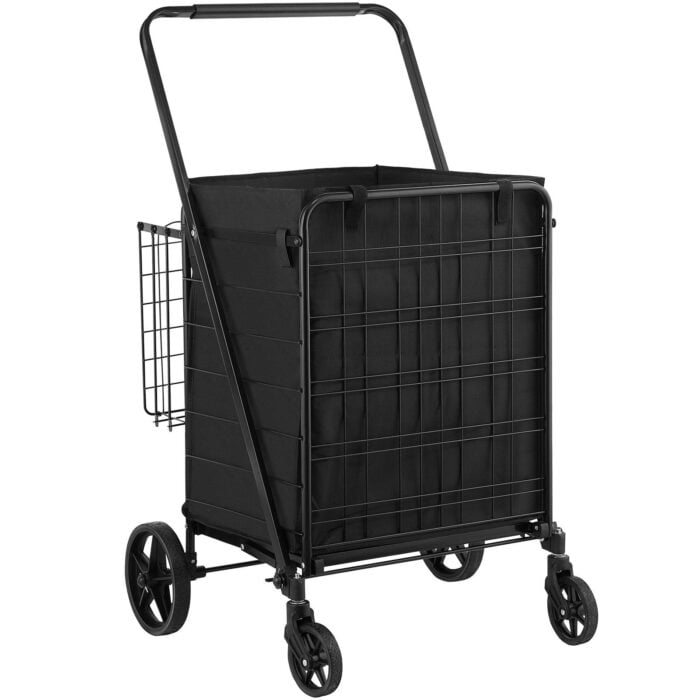 VEVOR Folding Shopping Cart | 330LBS Jumbo Grocery Cart