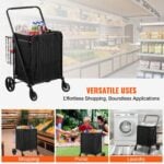 VEVOR Folding Shopping Cart | 330LBS Jumbo Grocery Cart