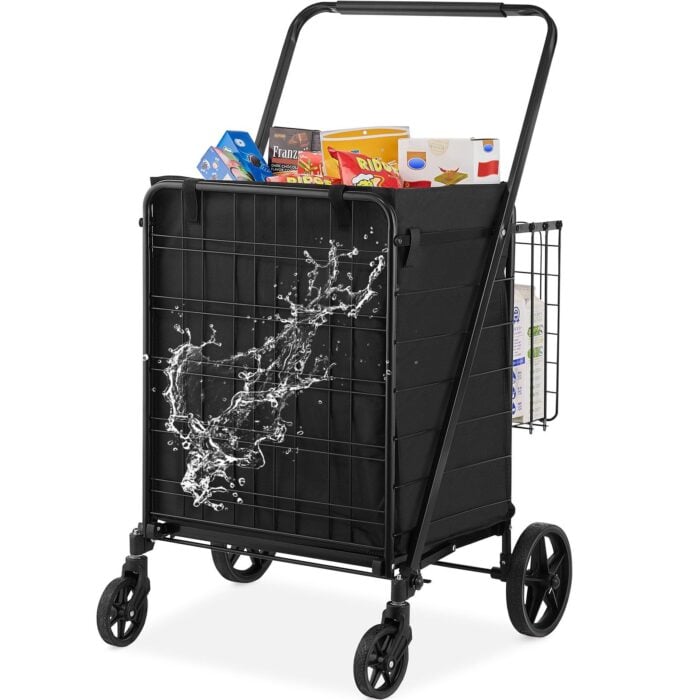 VEVOR Folding Shopping Cart | 330LBS Jumbo Grocery Cart