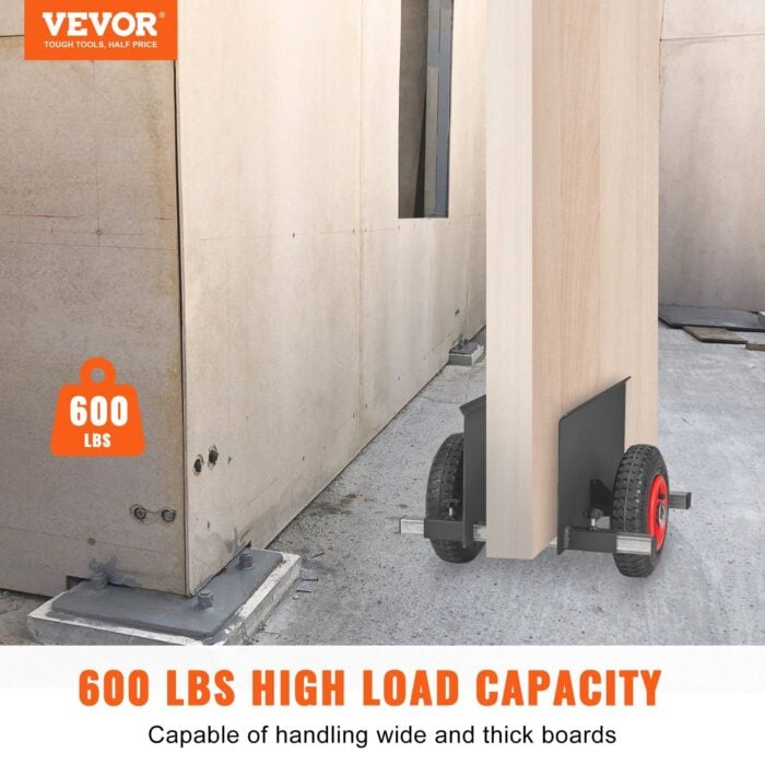 VEVOR Panel Dolly | 600LBS Drywall Mover with 8" Pneumatic Wheels