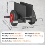 VEVOR Panel Dolly | 600LBS Drywall Mover with 8" Pneumatic Wheels