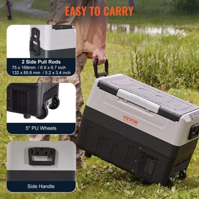 VEVOR 48 QT/45 L Dual Zone Car Refrigerator | Portable Freezer
