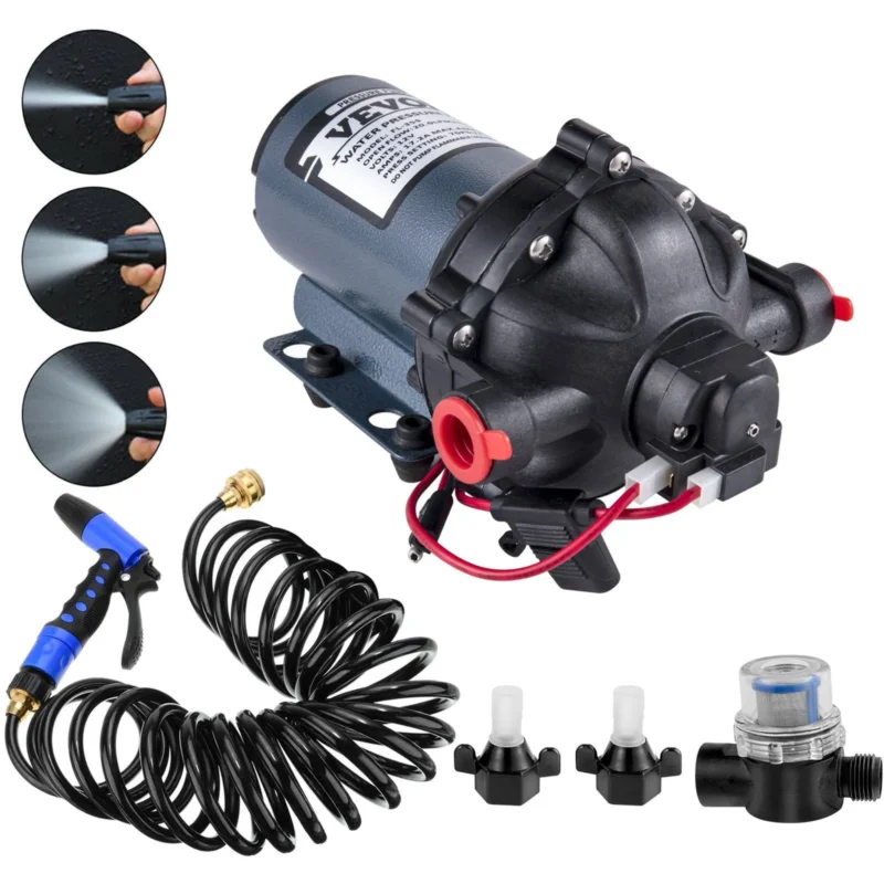 VEVOR 12V RV Water Pump | 5.5 GPM 70 PSI Auto Washdown