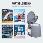 VEVOR Portable Toilet | 1.3 Gal Bucket Commode