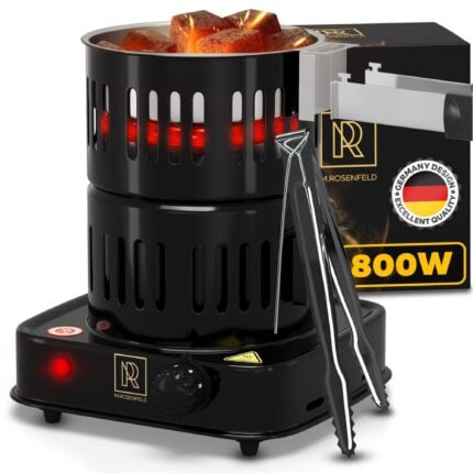 M.Rosenfeld 800W Electric Charcoal Starter with Tongs