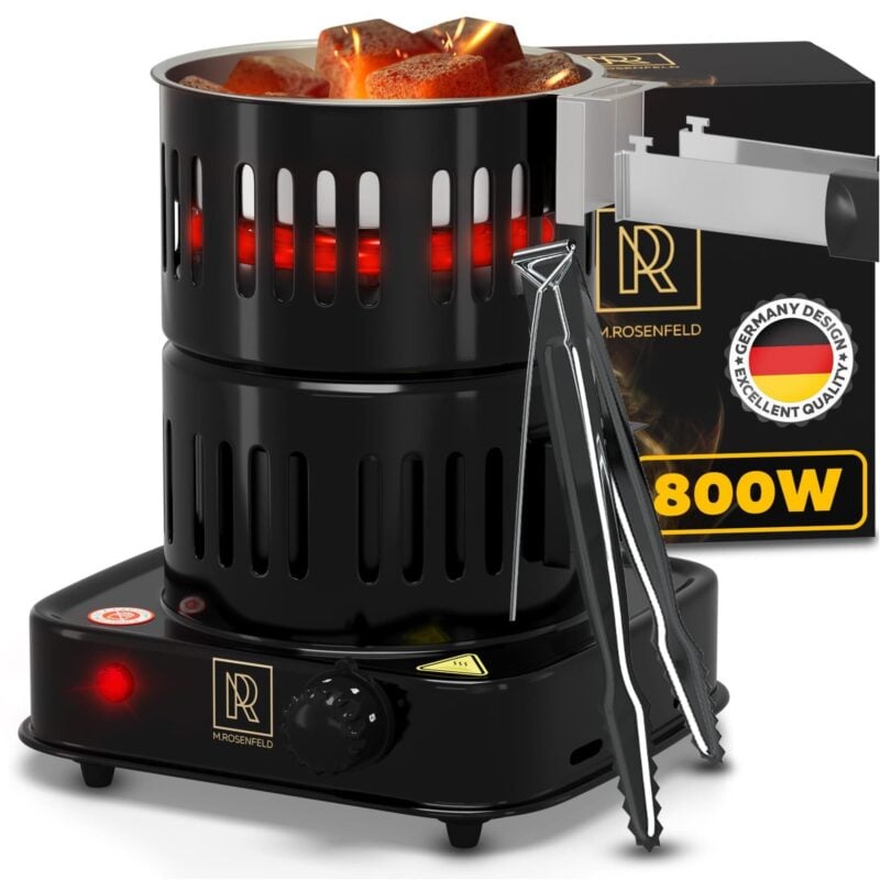 M.Rosenfeld 800W Electric Charcoal Starter with Tongs