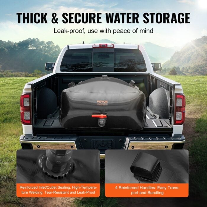 VEVOR 87 Gal Portable Water Storage Bladder PVC Black