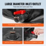 VEVOR 87 Gal Portable Water Storage Bladder PVC Black