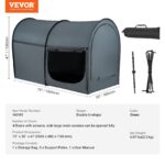 VEVOR 4 Doors Bed Tent Blackout Full Size w/ 0.28in Fiber Poles