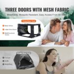 VEVOR 3 Doors Bed Tent 70% Blackout w/ 0.43in Poles