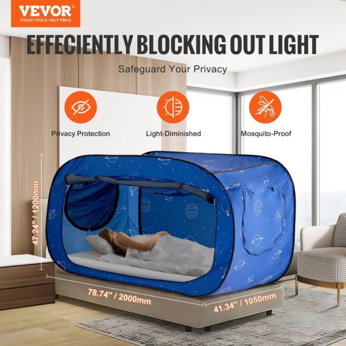VEVOR 2 Doors Bed Tent Light Blackout w/ 0.33in Poles