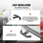 VEVOR 2″ Receiver Hitch Step | Steel Bumper Guard [Bend Tube] - Installation