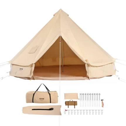 VEVOR Canvas Bell Tent 8-10 Person – Stove Jack & Waterproof