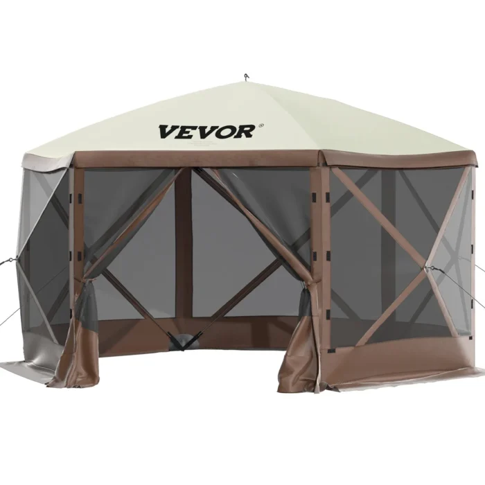 VEVOR 10’x10′ Pop-Up Camping Gazebo Tent – 8 Person Shelter
