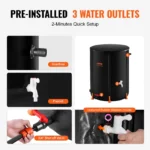 VEVOR Collapsible Rain Barrel 66 Gal Rain Catcher- Setup