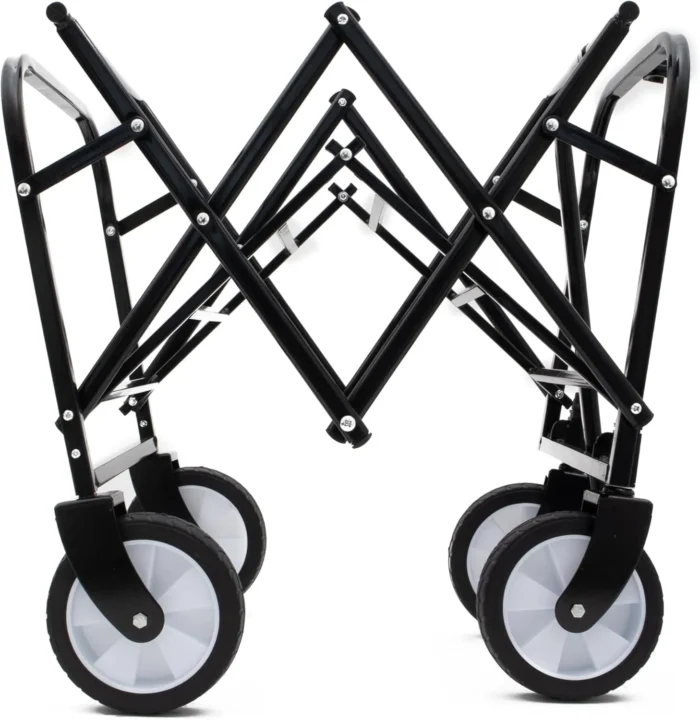 Collapsible Foldable Wagon Cart – All-Terrain, 225lbs, Black