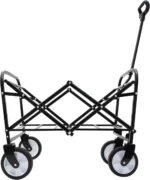 Collapsible Foldable Wagon Cart – All-Terrain, 225lbs, Black