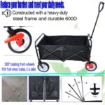 Utility Wagon Cart – 150lb, Folding, 600D Oxford Fabric