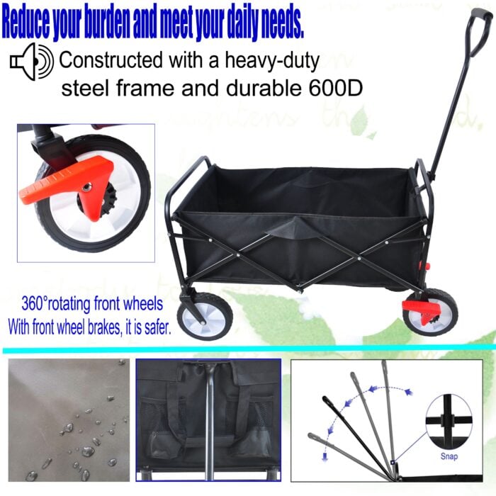 Utility Wagon Cart – 150lb, Folding, 600D Oxford Fabric